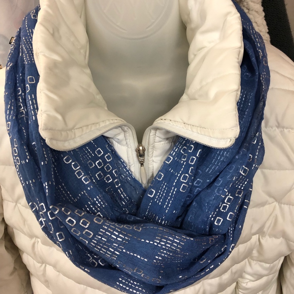 Blue and Silver Infinity Scarf